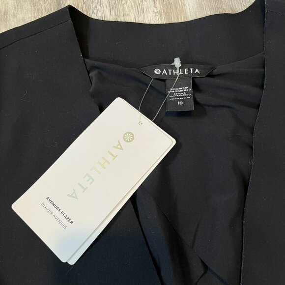 NWT! Athleta Avenue Blazer, Black Euroluxe Stretch, Size 10 - Picture 6 of 14